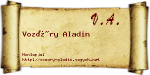 Vozáry Aladin névjegykártya